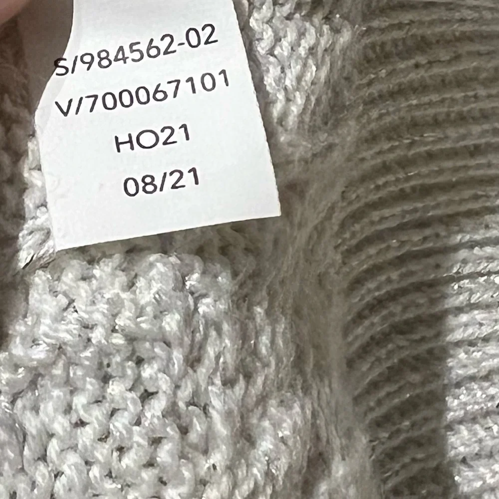 Athleta Crossroads Crew Sweater In Bright White Metallic Cable Knit H - Picture 8 of 12